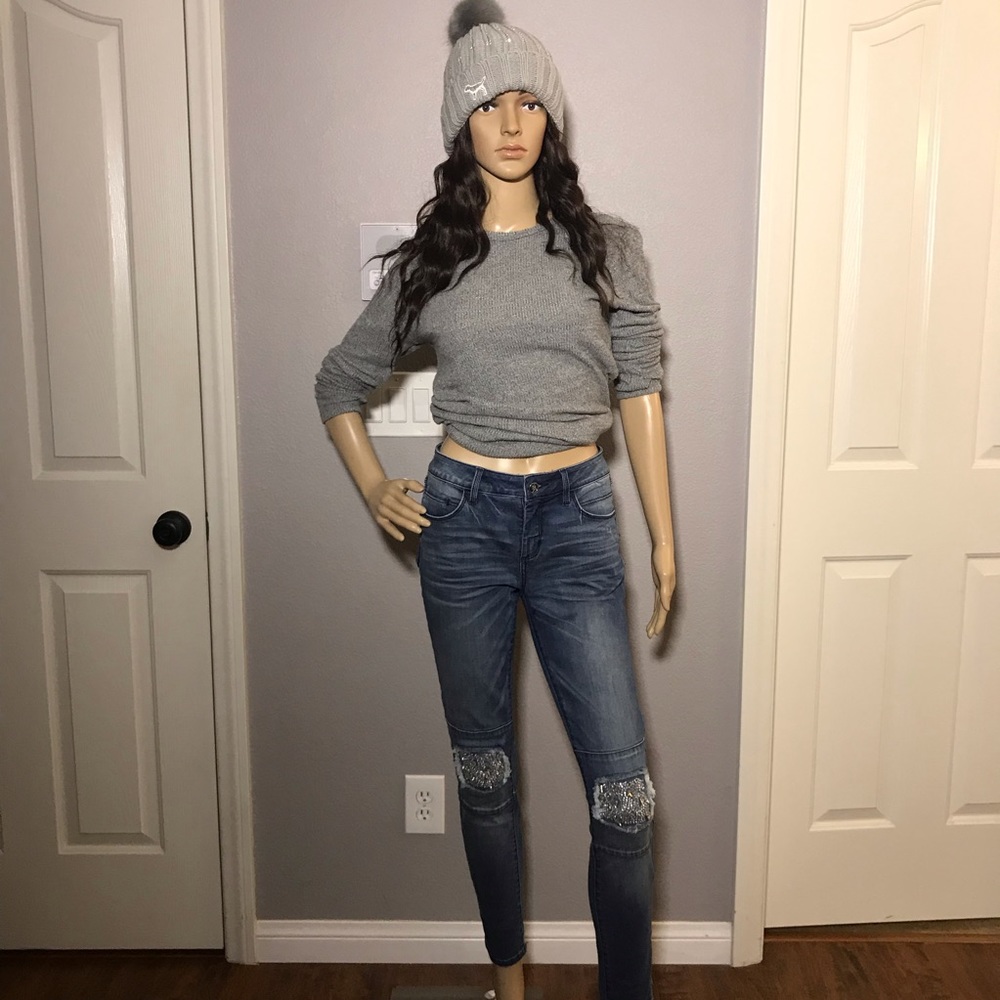 Rhinestone Bebe Heartbreaker Jeans